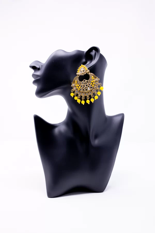 Yellow Pearl Kundan