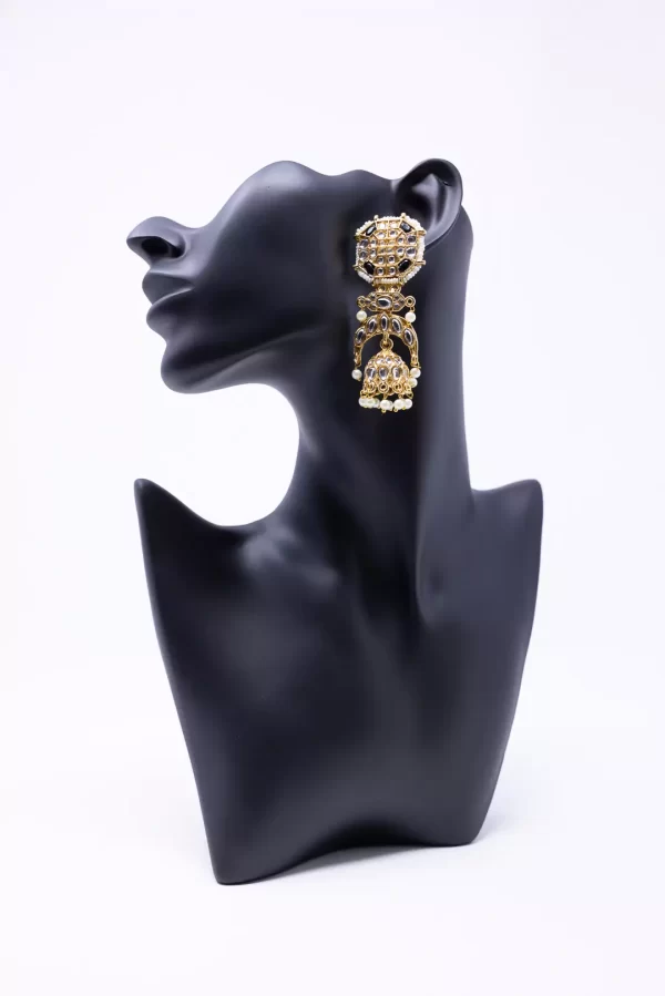 Black Kundan Dangler