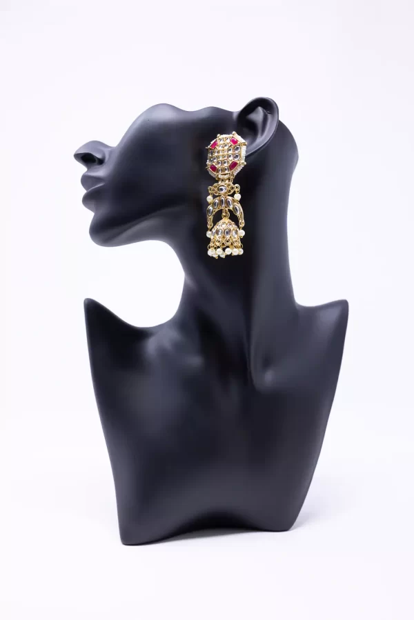 Pink Kundan Dangler